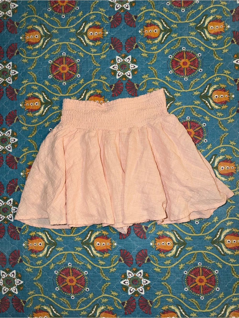 Karlie Light Pink Smocked Waist Mini Skirt